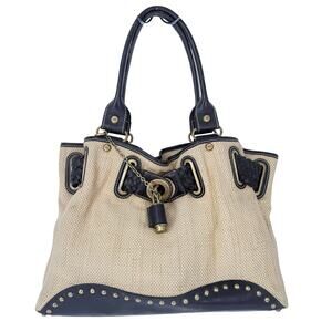 Francesco Biasia Y2K Chunky Oversized Shoulder Bag Canvas Spring Locket